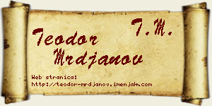 Teodor Mrđanov vizit kartica